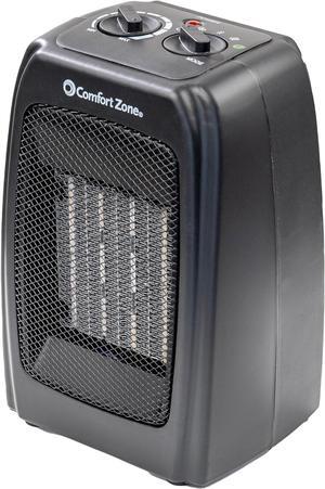 Comfort Zone CZ442E Personal Energy Save Ceramic Heater - 1500W Portable with Adjustable Thermostat, Tip-Over Switch & Overheat Protection, Black