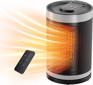 Space Heater,Portable Electric Heater with Thermostat for Indoor Use,Digital Display,1-12H Timer,Eco and Fan Mode,1500W PTC Ceramic Fast Safety Heat for Office,Bedroom, Tiny Home,Garage