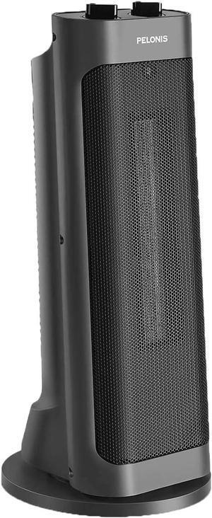 PELONIS PTH15A2BGB 1500W Fast Heating Space Heater, Programmable Thermostat, Easy Control, Widespread Oscillation, Over Heating & Tip-over Switch Protection, 7.72 x 7.72 x 17.76 Inches, Gray