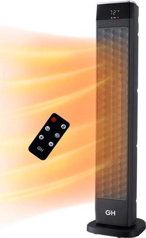 Good Housekeeping's Digital 30" Oscillating Ceramic Tower Room Space Heater with Remote Control