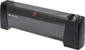 Comfort Zone Electric Baseboard Space Heater with Adjustable Thermostat, Dent-Proof Panels, Overheat Protection, Tip-Over Switch, & Stay-Cool Body, Ideal for Home, Bedroom, & Office, 1,500W, CZ600BK