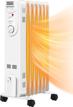 ARLIME Electric 1500W Oil Filled Radiator Heater w/Thermostat, ARLIME Portable Radiant Space Heater, 3 Heat Settings, Overheat & Tip-Over Protection, Electric Radiant Heater for Office Home
