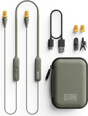 Elgin Discord Bluetooth Earplug Earbuds, OSHA Compliant Noise-Isolating Safety Wireless Headphones, All-Weather Earphones for Industrial Work, and High-Noise Environments