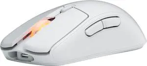 Fnatic BOLT White Wireless Gaming Mouse - Pixart 3370 Sensor, 69g, WiFi & Bluetooth Battery Life 110-210h, USB-C Charging, Kailh GM 8.0 Switches, 4 Profiles, 4 DPI Stages, Virgin PTFE Skates (Windows)