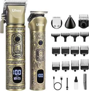 Ufree Professional Hair Clippers for Men, 3 in 1 Mens Beard Trimmer, Shavers for Men, Electric Razor, Nose Hair Trimmer, Cordless Barber Clippers, Mens Grooming Kit, Birthday Gift for Dad
