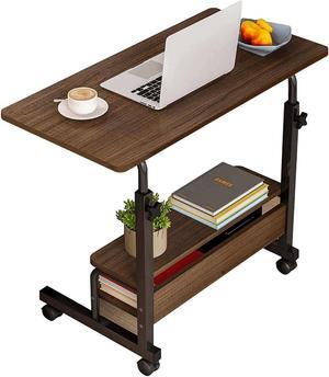 Small Standing Desk Adjustable Height,Rolling Computer Desk,Mobile Standing Desk with Wheels,Portable Stand Up Desk,Tall Computer Table,Adjustable Desktop Sit Stand Desk,Size 31.5x15.7 Inch Brown C