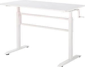 UNICOO Manual Standing Desk Adjustable Height Heavy Duty Game Desk, Crank Adjustable Desk, Adjustable Computer Desk, Manual Stand Up Desk with Headphone Hook,48 x 24 Inches (SYK01-White)