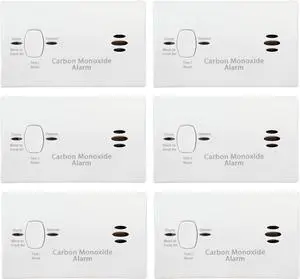Kidde Carbon Monoxide Detector, Battery Powered CO Alarm with LEDs, Test-Reset Button, Low Battery Indicator, Portable, 6 Pack