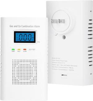 Plug-in Carbon Monoxide detectorand Natural Gas Detector 2-in-1 CO Alarm and Gas Leak Detector with Sound and Light Alarm for KitchenRVOffice - 1Pcs