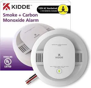 Kidde Hardwired Smoke & Carbon Monoxide Detector, AA Battery Backup, Interconnectable, LED Warning Light Indicators Kidde Hardwired Smoke & Carbon Monoxide Detector, AA Battery Backup, Interconnectable, LED Warning Light Indicators