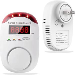 Carbon Monoxide Detectors Portable Carbon Monoxide Detector for Travel Plug in Wall with LED Digital Display Voice Light Plug and Play