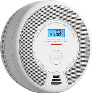 X-Sense 10-Year Battery Combination Smoke Carbon Monoxide Alarm Detector with Large LCD Display (Standalone Model)