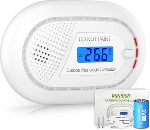 Carbon Monoxide Detectors with 10-Year Battery, Digital LCD Display, LED Flashing Signal Lights Portable CO Monitor Alarm for Travel, RV, Home, and Depot (1 Pack)