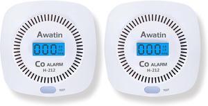 2 Pack Carbon Monoxide Detectors - Carbon Monoxide Alarm Battery Powered, CO Detectors with Digital Display for Home, Easy to Install