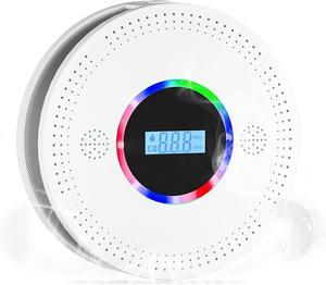 Smoke and Carbon Monoxide Detector, Combination Smoke Alarm and Carbon Monoxide Detector Battery Powered, CO Detector with Sensitive Sensor, LCD Display and Sound Warning