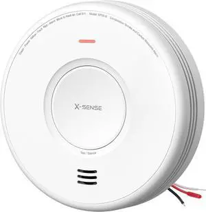X-Sense AC Hardwired Combination Smoke and Carbon Monoxide Detector, Hardwired Interconnected Smoke and CO Detector Alarm with Replaceable Battery Backup, XP06, 1-Pack
