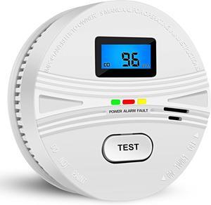 Smoke and Carbon Monoxide Detector with Batteries,2-in-1 Smoke Detector Carbon Monoxide Detector Combo,Smoke and Carbon Monoxide Alarm with Test Button and Digital Display