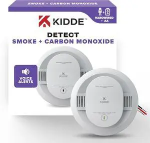 Kidde Smoke & CO Detector, Hardwired & AA Battery Backup, 30CUAR-V, 1 Pack Kidde Smoke & CO Detector, Hardwired & AA Battery Backup, 30CUAR-V, 1 Pack