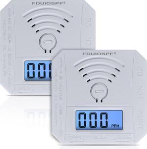 Carbon Monoxide Detector,CO Gas Monitor Alarm Detector,CO Sensor with LED Digital Display for Home,Depot,Battery Powered(2Pcs)