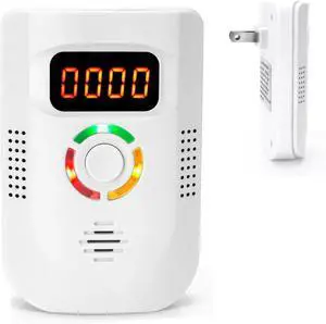 Carbon Monoxide Detectors Plug in Wall CO Detector 100-250V AC Power OperatedPortable Travel Carbon Monoxide Alarm with LCD Display Sound Light Warning for Home/Hotel/RV