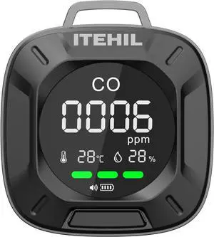 Portable Carbon Monoxide Detector, Mini 3-in-1 CO Detector for Travel & Camping, Camping Carbon Monoxide Detector for RV Car