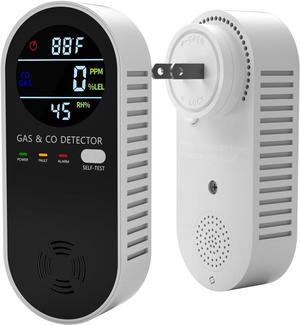 Plug in Natural Gas Detector  Carbon Monoxide Detector 4 in1 CO Methane Combustible Combination Gas Detector Plug and Play for RV Home Travel
