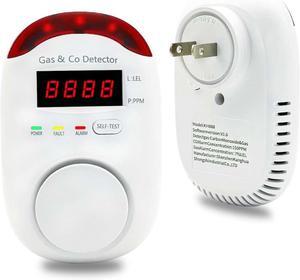 Natural Gas and Carbon Monoxide Detector, Plug-in Combo Carbon Monoxide and Gas Detector, 2 in 1 CO Detector and Combustible Gas Detector, Propane, Gas Leak Detector for Kitchen/Home1Pack