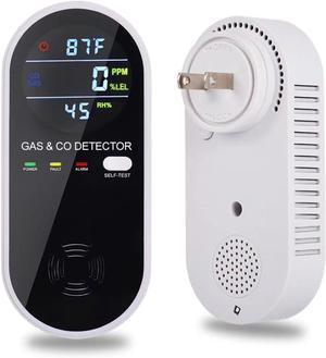 Plug in Natural Gas Detector  Carbon Monoxide Detector LPG CO Methane Combustible Combination Gas Detector Plug and Play for RV Home Travel