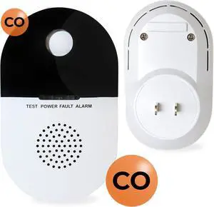 Plug-in Carbon Monoxide Detector with Audible and Visual Alarm  Wall Plug CO Monitor for Home, Office & RV Safety  Reliable Plug-in Carbon Monoxide Alarm for Continuous Low-Level CO Detection