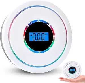 Combination Carbon Monoxide detectors and Smoke Alarm,Battery Operated Smoke Alarm and Carbon Monoxide Co Alarm detectors with Test Button and LCD Display for Home(Battery NOT Included)