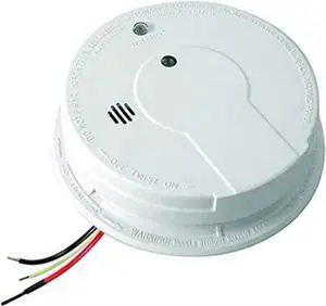 Kidde Smoke Detector, Hardwired Smoke Alarm with 9-Volt Battery Backup, Test-Reset Button, Interconnect Capability, 1 Count (Pack of 1), White