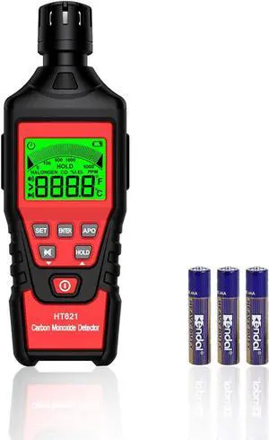 Portable Carbon Monoxide Detector, Carbon Monoxide Meter, Handheld CO Detector, 0-5000PPM, Backlit LCD Display for Travel Car Camping Home Industrial & Outdoor