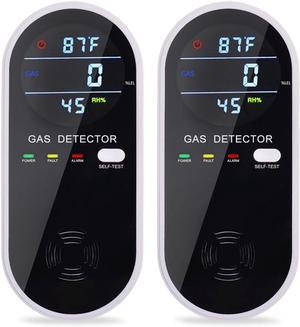 2 Packs Gas Detector & Alarm, KH Alert 3 in 1 Natural Gas Detectors & Propane Gas Detectors for Home & RV, Combustible Gas Leak Detector Monitor for LNG, LPG, Methane