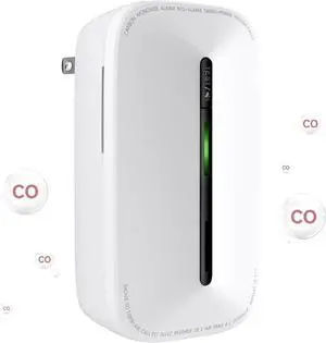 Carbon Monoxide Detectors Plug in, 10-Year Battery Powered CO Detector with Breathing Light, Portable Traval Carbon Monoxide Alarm for Home/Office/RV, 1Pack