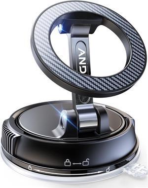 Car Phone Holder for Magsafe [78+LBS Strongest Suction & 2400gf Strongest Magnetic] 360° Adjustable Car Phone Mount, Phone Holders for Your Car for iPhone 16 Pro Max 15 14 13 12 Plus (Carbon Fiber)