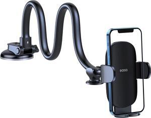OQTIQ 13" Gooseneck Car Phone Mount  Windshield & Dashboard Holder with Strong Suction Cup, Anti-Shake Stabilizer, One-Button Release  Compatible with iPhone 16/15/14 and All Smartphones