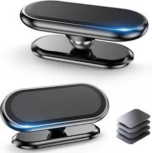 2-PACKMagnetic phone holder for car [ Super Strong Magnet ] [ with 4 Metal Plate ] cell phone carmount for iPhone Magnetic [ 360° Rotation ] Universal Dashboard adhesive Car Magnetic Phone Mount