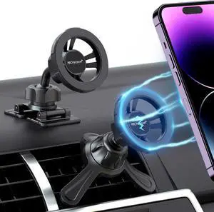 PROfezzion for Metal MagSafe Car Mount, Deluxe Magnetic Phone Holders for Your Car Air Vent or Dashboard Compatible with iPhone 16 15 14 13 12 Pro Max Plus & All Phones, Hands Free and 360° Rotation