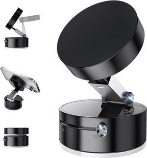 Vacuum Suction Magnetic Phone Holder, Upgraded Suction Cup Phone Holders, Magnetic Car Phone holders for phone and All Smartphones, Portable Phone Holder Mount for Gym/Mirror/Smooth Surface, Black
