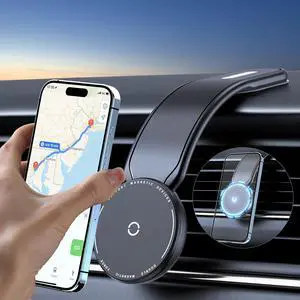 Magnetic Car Phone Holder Bendable Aluminum Arm Car Magnet Phone Mount18 Strong Magnets Magnetic Phone Holder for Car Dashboard/Windshield Compatible with iPhone 16 15 14 13 12 Series
