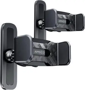 APPS2Car [2 Pack] Gym Magnetic Phone Holder, 360 Adjustable, Compatible with 4.7-6.5" Smartphones, Alloy Base and Joint, Black