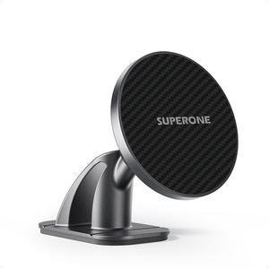 SUPERONE for MagSafe Car Mount, Strong [Never Drop] Magnetic Phone Holder for Car Dash, HandsFree 360° Rotation Phone Mount [Strong 3M Adhesive] for iPhone 16 15 14 13 12 & MagSafe Case - Carbon Fiber