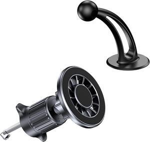 Magnetic Phone Holder 2 in 1 for Magsafe Car Mount Air Vent Phone Stand Hands Free 360 Rotation Hook Driving Accessory for iPhone 16 15 14 13 12