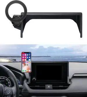 MaserWeller Car Phone Holder for Toyota RAV4 2019-2025 Accessories 7/8-Inch Screen Fixed Clip, 360° Rotation Smart Phone Mount Compatible with MagSafe, Cell Phone Holder That Does Not Affect Air Vent