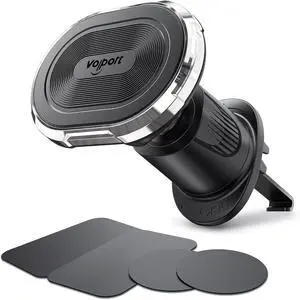 volport Magnetic Phone Mount for Car Vent: [Strong Magnet Clip Hook] Air Vent Holder for iPhone 16/15/14/13/12 Pro Max Plus Samsung S24 Ultra S24+ All Cell Phone & Tablets (Sliver)