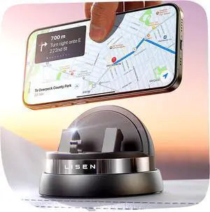 LISEN Car Phone Holder,360° Rotatable Dashboard Cell Phone Holder,Car Travel Essentials for Long Trips,Multifunctional Car Accessories Fit for iPhone 16 Pro Max/15/14/13/12/11,Samsung