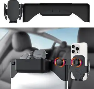 Tesla Phone Mount & Holder for Tesla Model Y (2019-2024) & Model 3 (2018-2023) - Premium Screen Dock Accessory with Dual-Side Clamp, ABS Base + Aircraft Aluminum Arm, Silent Anti-Slip Design