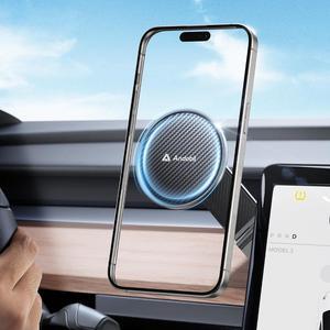 andobil 2025 New Tesla Phone Mount [Strongest Magnet] MagSafe Car Mount for Tesla Model 3 Model Y, Foldable Hidden Tesla Phone Holder fits for All Phone, Tesla Model Y/3/Juniper/Cybertruck Accessories