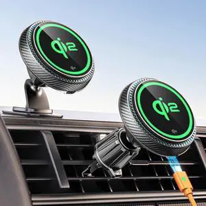 APPS2Car for Qi2 15W MagSafe Car Mount Charger, Qi2-Certified MagSafe Car Charger, Air Vent/Dashboard Magnetic Phone Holder Car for iPhone 16e 16 Pro Max Plus 15 14 13, Black