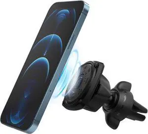 Ringke Power Clip Air Vent Car Phone Holder Mount Double Knob Space Saving Technology Premium Magnet Universal Dashboard Stand 2 in 1 Package